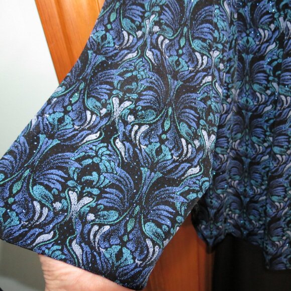 Alex Evenings Peacock Colors Knit Jacket & Sleeveless Formal Cocktail Size 2X - Picture 5 of 11